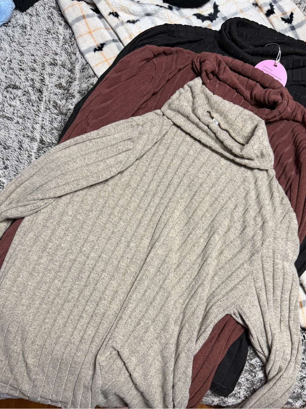 Ribbed Cowl Neck Sweater